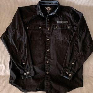 Harley Davidson Men’s Black Dress Shirt Size Large